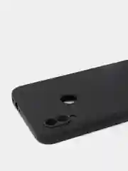 Черный чехол силиконовый Xiaomi Redmi Note 7 матовый с защитой камер, закрытым низом и бархатом