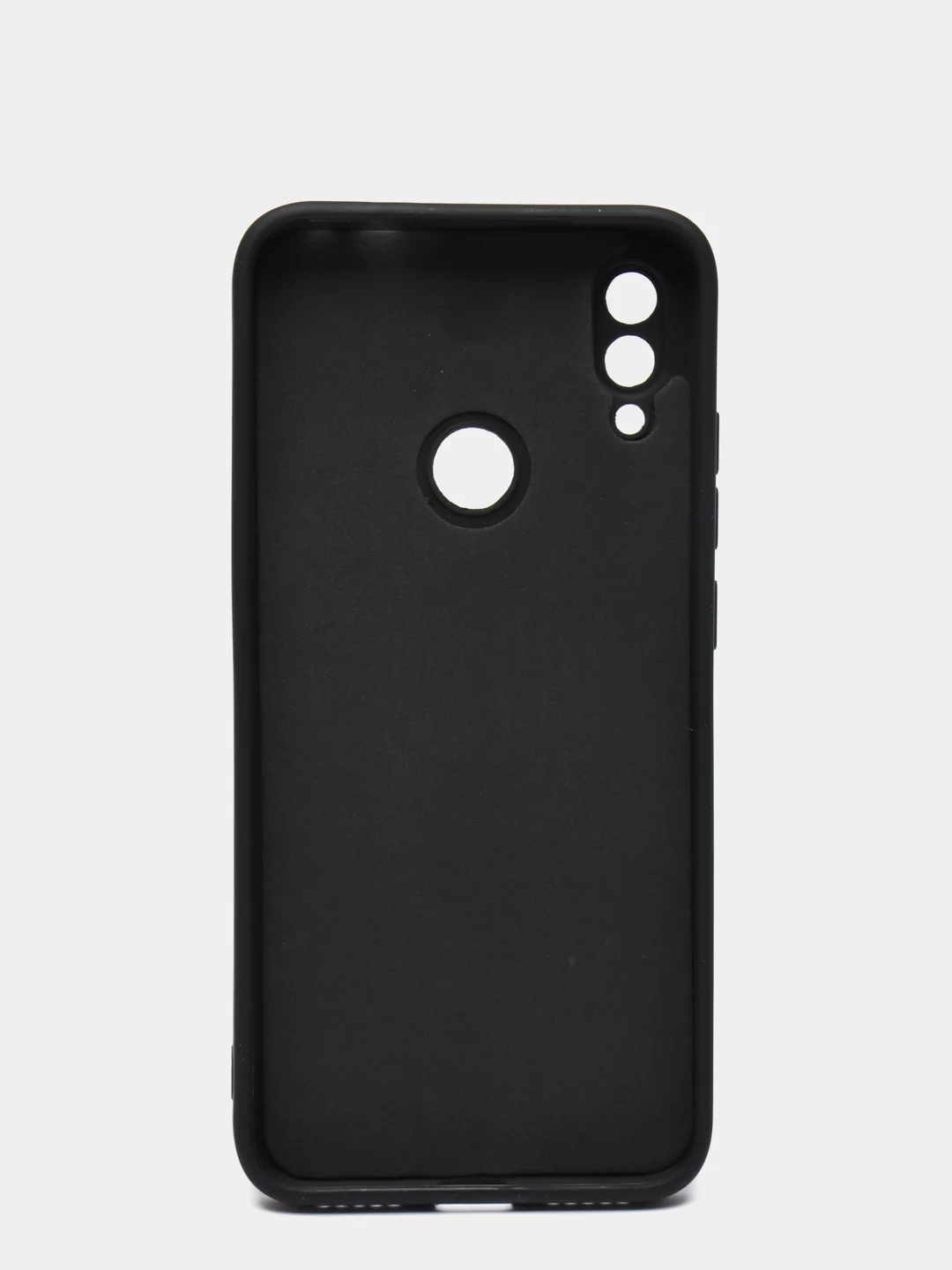 Черный чехол силиконовый Xiaomi Redmi Note 7 матовый с защитой камер, закрытым низом и бархатом