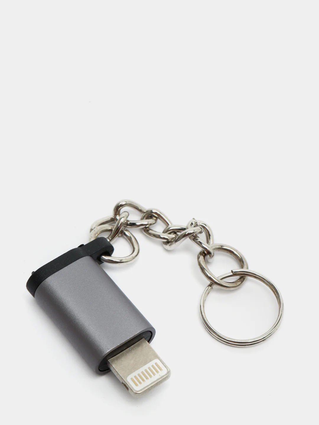 Серебряный переходник с microUSB на iPhone
