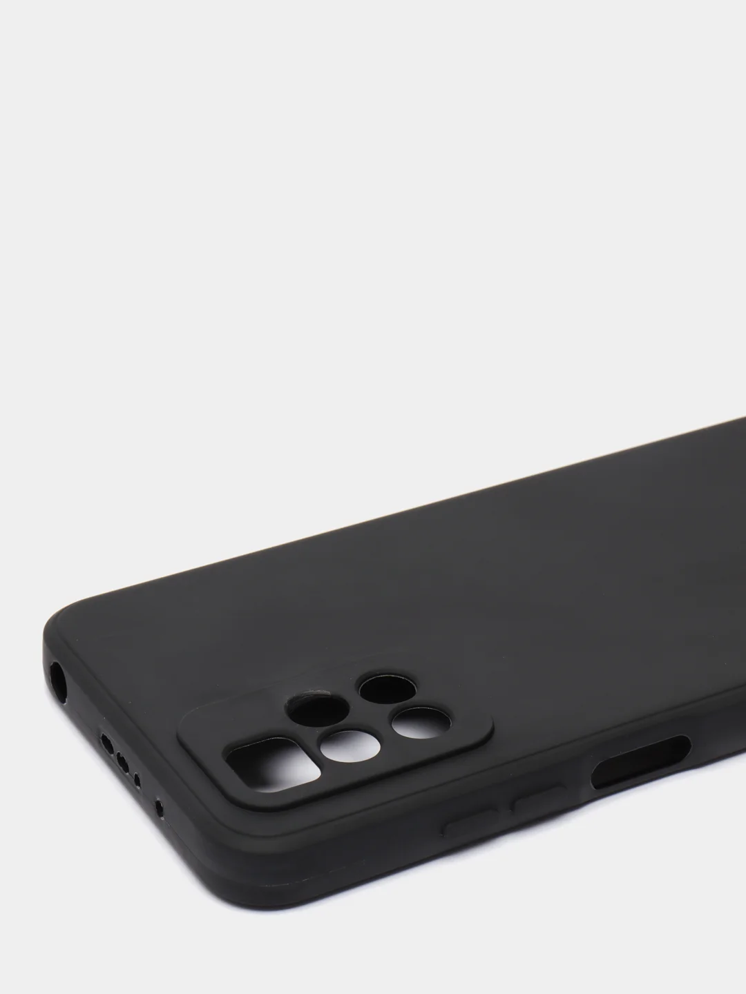Черный чехол для Xiaomi Redmi 10 силиконовый с защитой камеры и бархатом внутри Редми 10