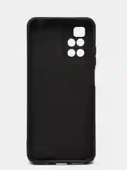 Черный чехол для Xiaomi Redmi 10 силиконовый с защитой камеры и бархатом внутри Редми 10