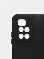 Черный чехол для Xiaomi Redmi 10 силиконовый с защитой камеры и бархатом внутри Редми 10