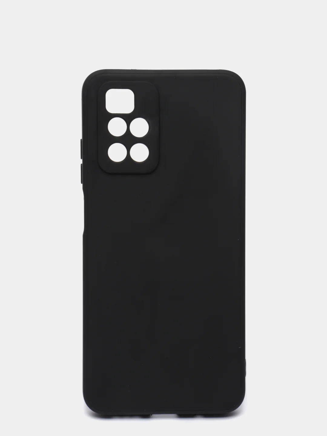 Черный чехол для Xiaomi Redmi 10 силиконовый с защитой камеры и бархатом внутри Редми 10