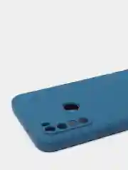 Синий меланж чехол силиконовый Xiaomi Redmi Note 8T с защитой камер, закрытым низом и бархатом внутри