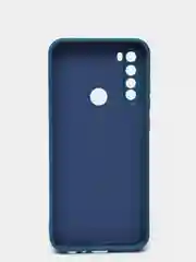 Синий меланж чехол силиконовый Xiaomi Redmi Note 8T с защитой камер, закрытым низом и бархатом внутри