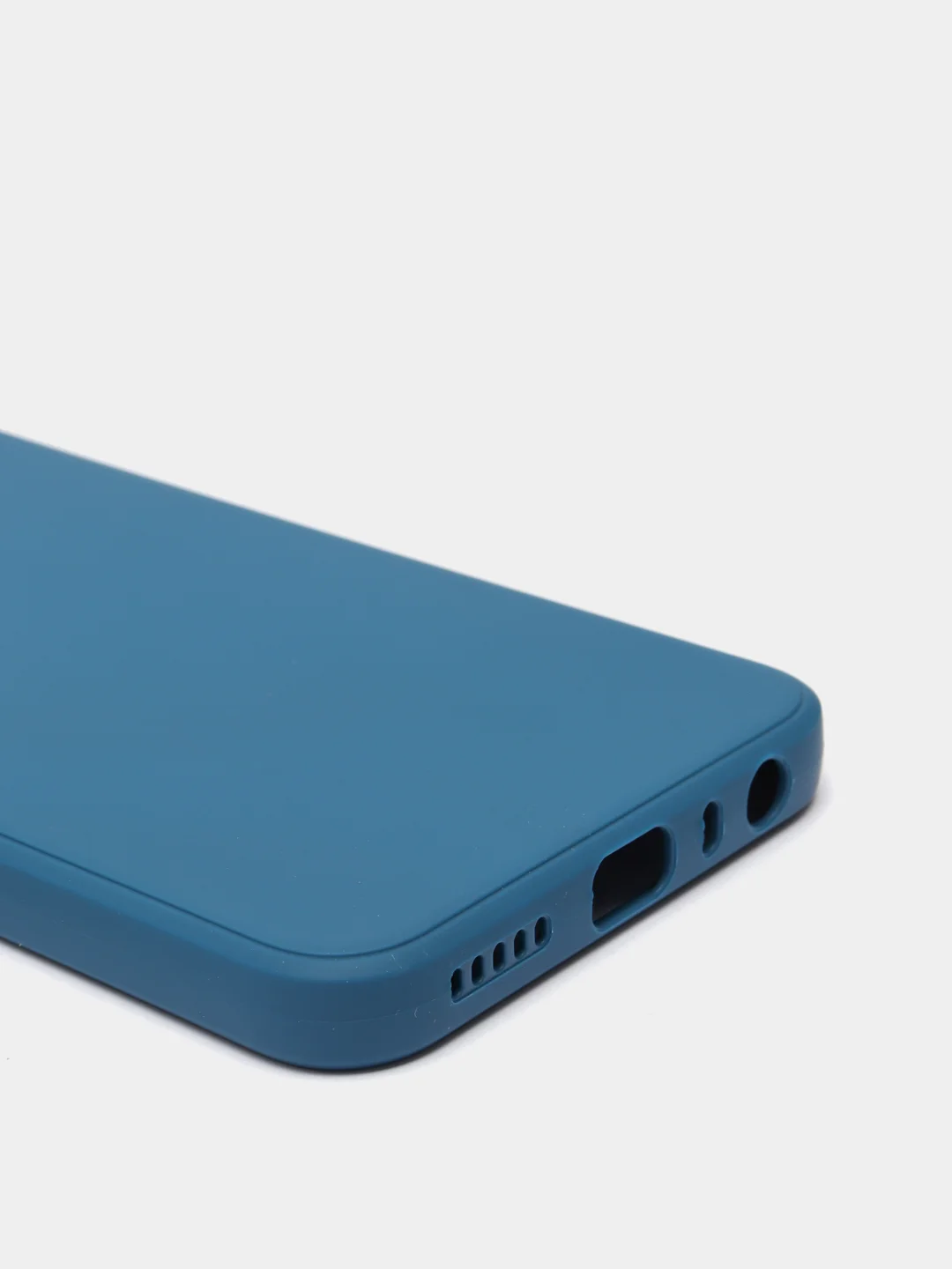 Синий меланж чехол силиконовый Xiaomi Redmi Note 8T с защитой камер, закрытым низом и бархатом внутри