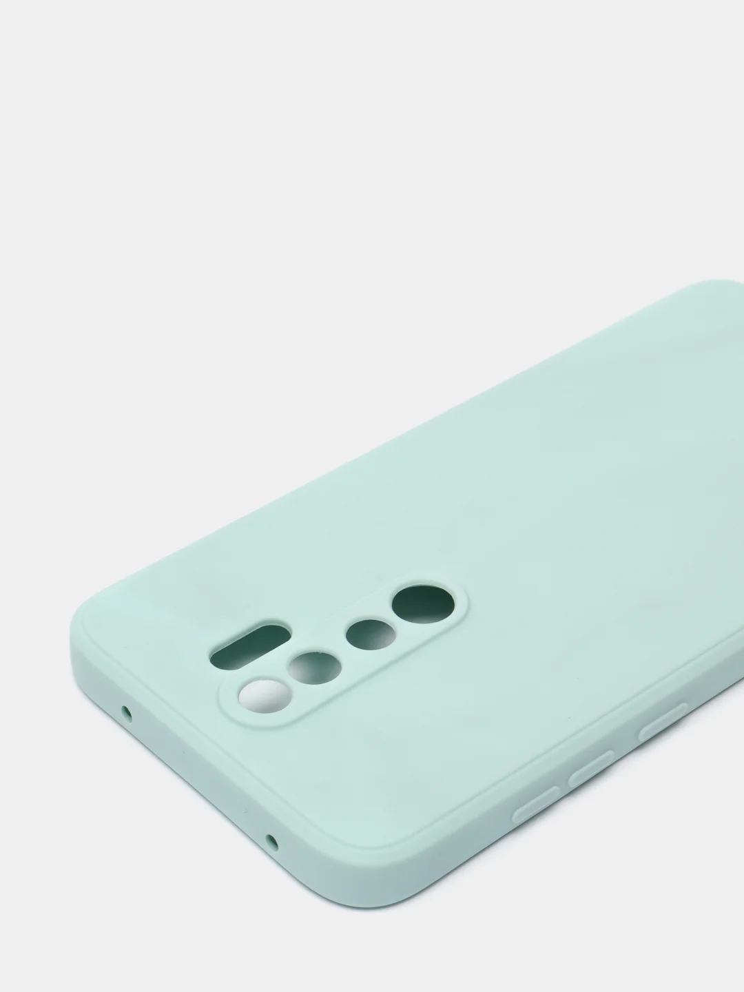 Бирюзовый чехол силиконовый Xiaomi Redmi Note 8 PRO с защитой камер, закрытым низом и бархатом