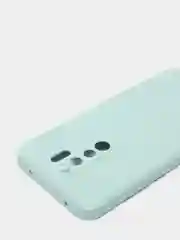 Бирюзовый чехол силиконовый Xiaomi Redmi Note 8 PRO с защитой камер, закрытым низом и бархатом