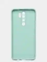 Бирюзовый чехол силиконовый Xiaomi Redmi Note 8 PRO с защитой камер, закрытым низом и бархатом