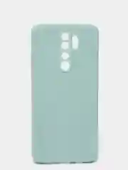 Бирюзовый чехол силиконовый Xiaomi Redmi Note 8 PRO с защитой камер, закрытым низом и бархатом