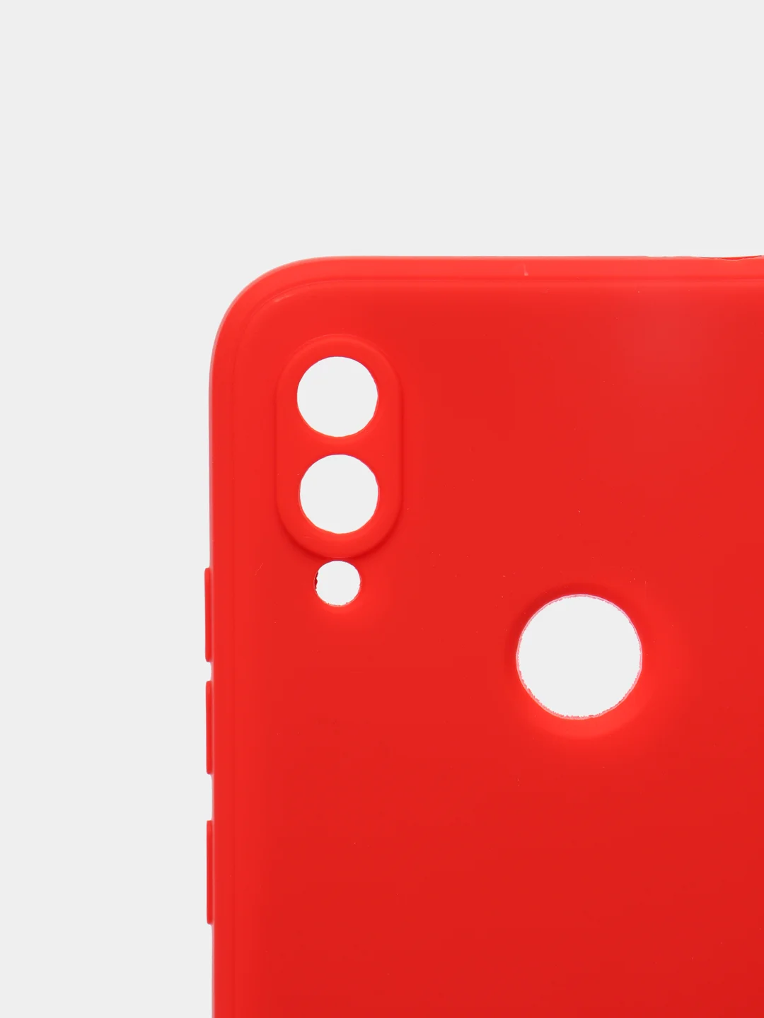 Красный чехол силиконовый Xiaomi Redmi Note 7 матовый с защитой камер, закрытым низом и бархатом