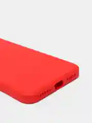 Красный чехол силиконовый Xiaomi Redmi Note 7 матовый с защитой камер, закрытым низом и бархатом