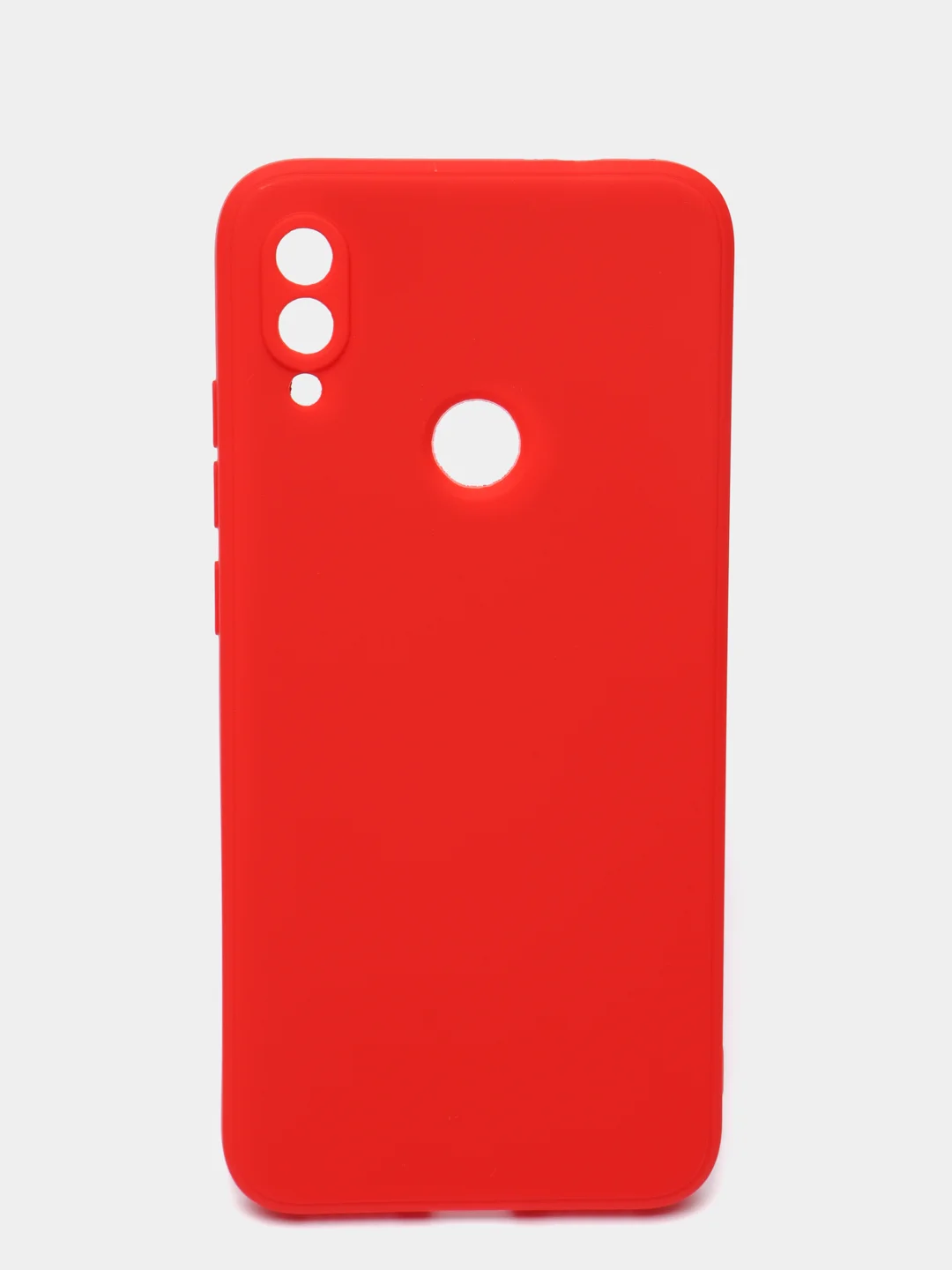 Красный чехол силиконовый Xiaomi Redmi Note 7 матовый с защитой камер, закрытым низом и бархатом