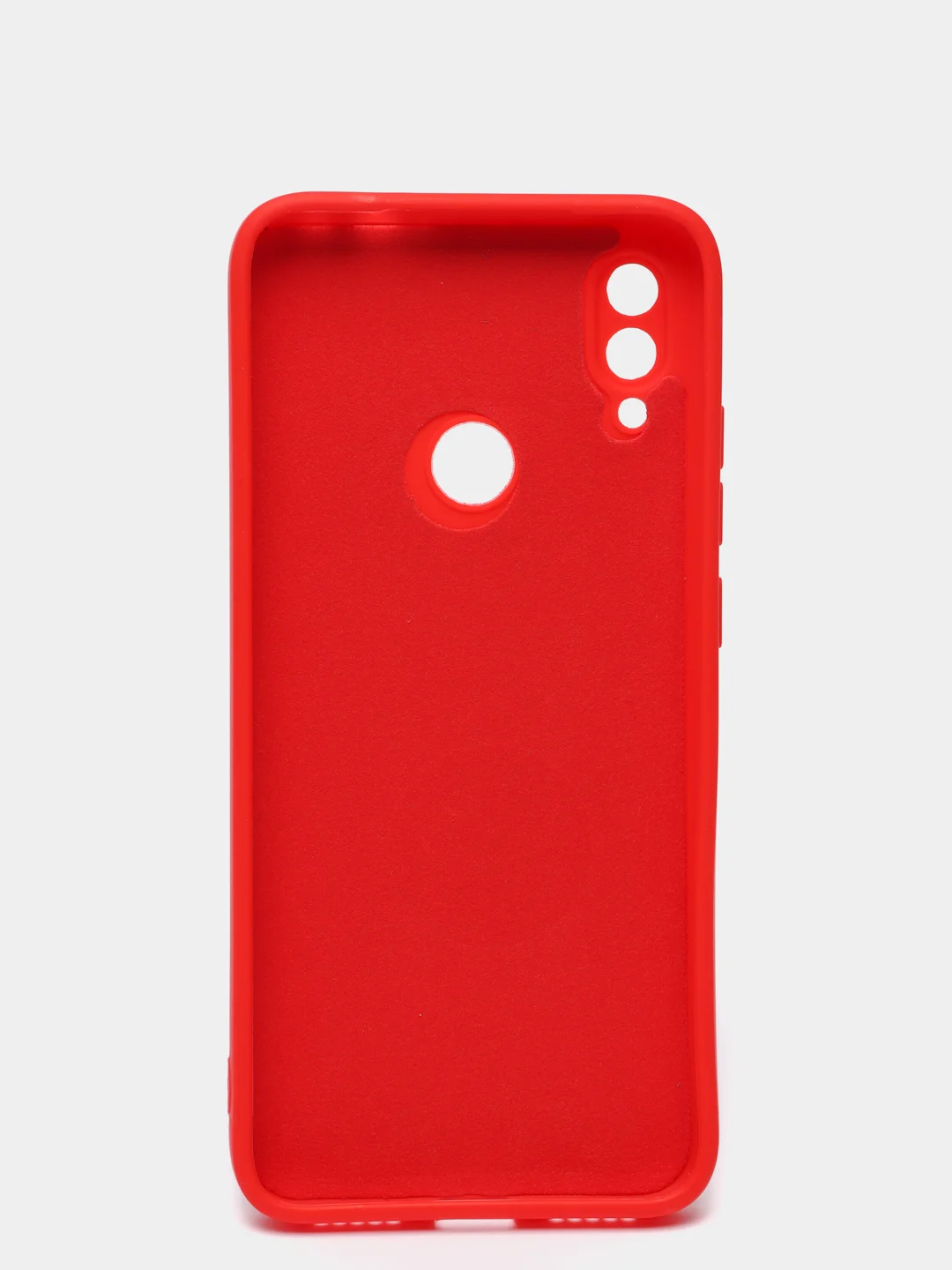 Красный чехол силиконовый Xiaomi Redmi Note 7 матовый с защитой камер, закрытым низом и бархатом