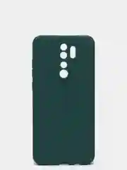 Зеленый чехол силиконовый Xiaomi Redmi Note 8 PRO с защитой камер, закрытым низом и бархатом