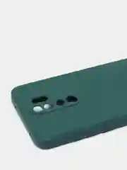 Зеленый чехол силиконовый Xiaomi Redmi Note 8 PRO с защитой камер, закрытым низом и бархатом