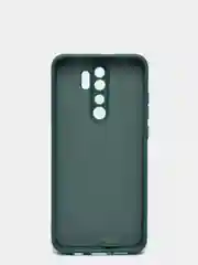 Зеленый чехол силиконовый Xiaomi Redmi Note 8 PRO с защитой камер, закрытым низом и бархатом