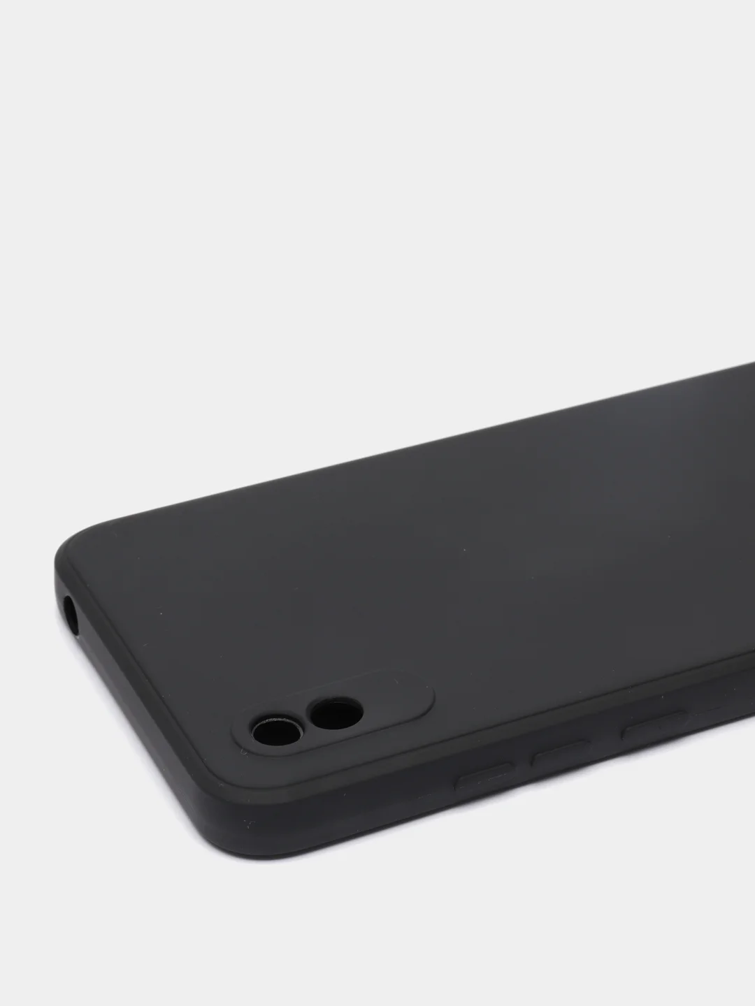 Черный чехол силиконовый с защитой камеры для Xiaomi Redmi 9A с бархатной подкладкой