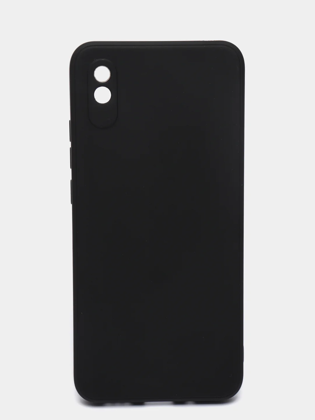 Черный чехол силиконовый с защитой камеры для Xiaomi Redmi 9A с бархатной подкладкой