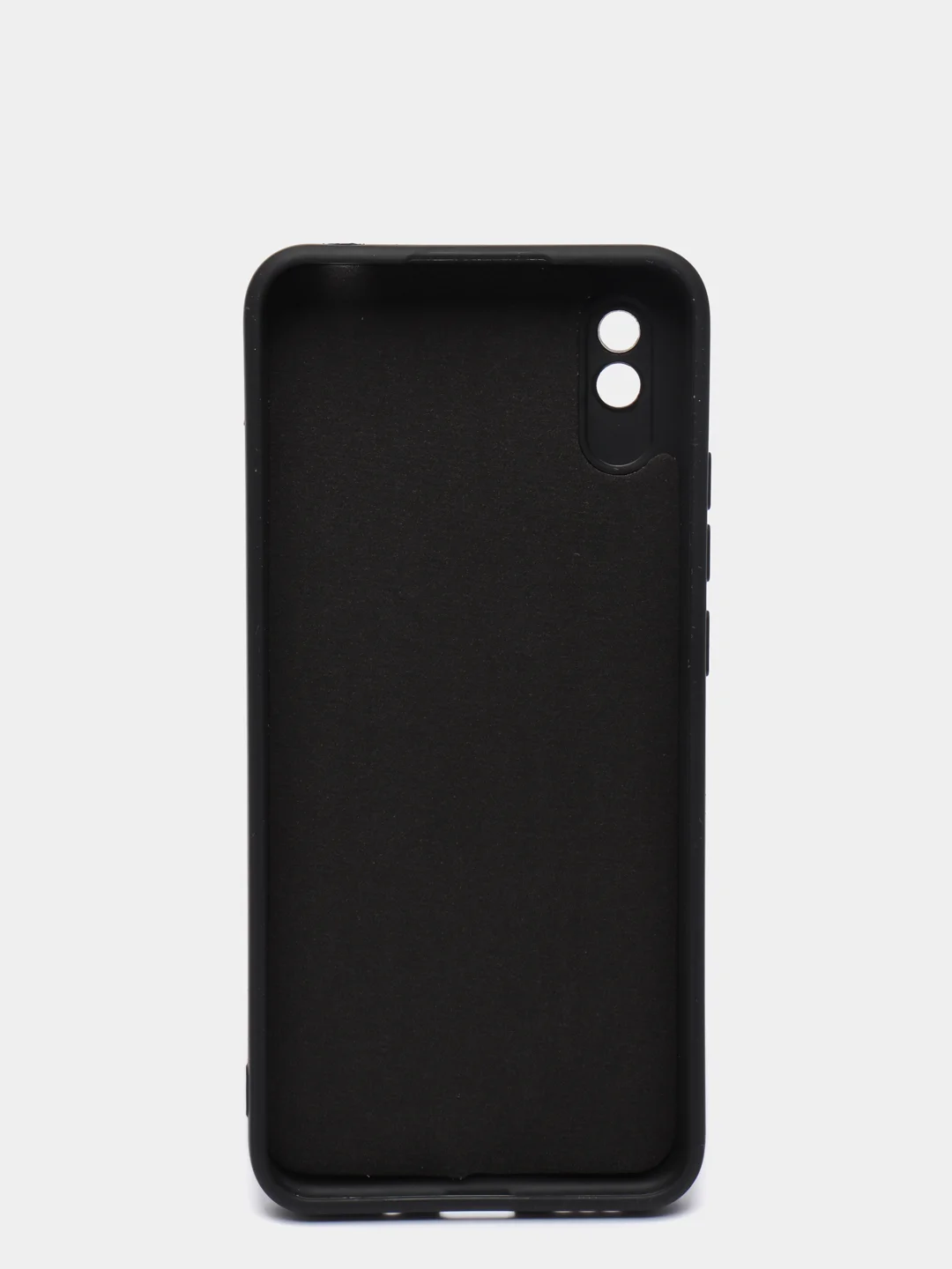 Черный чехол силиконовый с защитой камеры для Xiaomi Redmi 9A с бархатной подкладкой