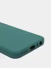 Зеленый чехол силиконовый Xiaomi Redmi Note 8T с защитой камер, закрытым низом и бархатом внутри