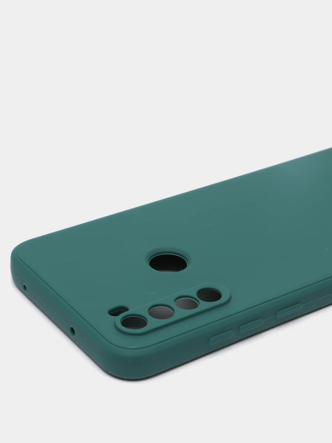 Зеленый чехол силиконовый Xiaomi Redmi Note 8T с защитой камер, закрытым низом и бархатом внутри
