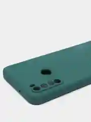 Зеленый чехол силиконовый Xiaomi Redmi Note 8T с защитой камер, закрытым низом и бархатом внутри