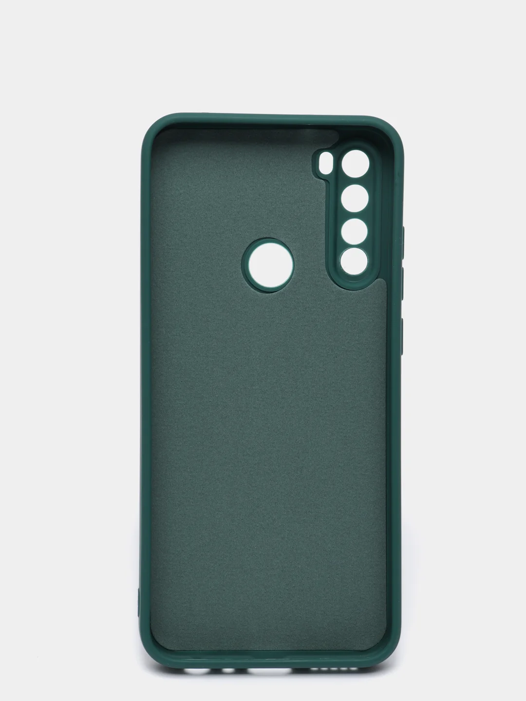 Зеленый чехол силиконовый Xiaomi Redmi Note 8T с защитой камер, закрытым низом и бархатом внутри