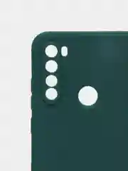 Зеленый чехол силиконовый Xiaomi Redmi Note 8T с защитой камер, закрытым низом и бархатом внутри