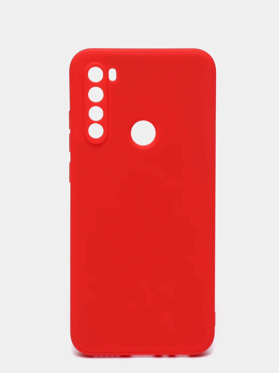 Красный чехол силиконовый Xiaomi Redmi Note 8T с защитой камер, закрытым низом и бархатом внутри