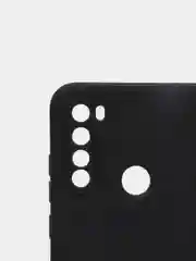 Черный чехол силиконовый Xiaomi Redmi Note 8T с защитой камер, закрытым низом и бархатом внутри