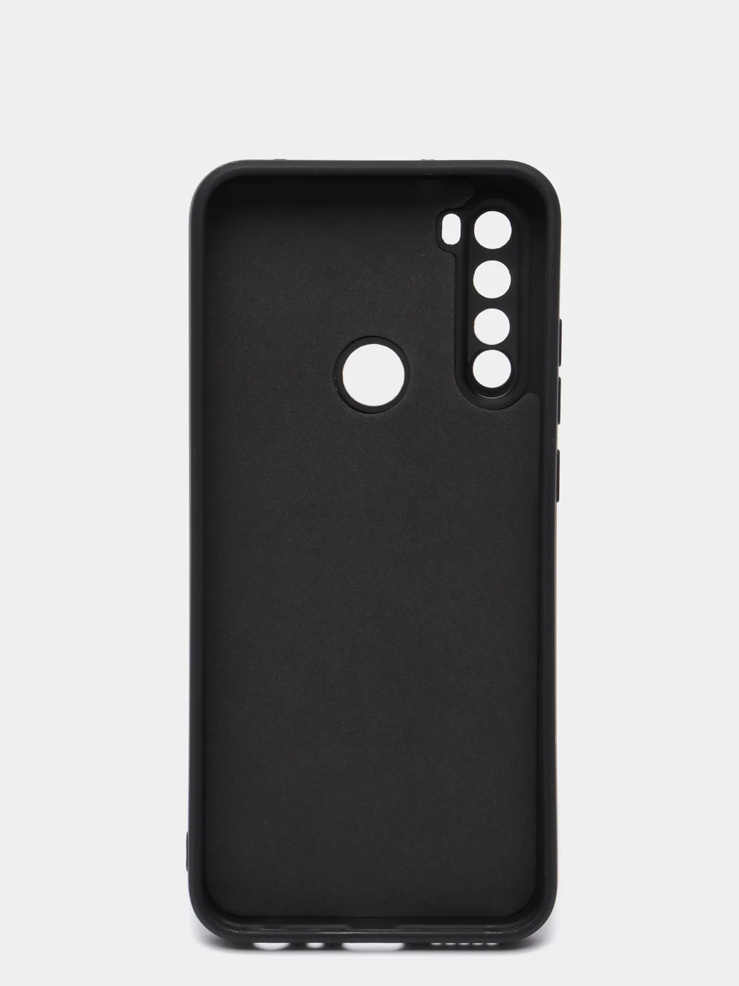 Черный чехол силиконовый Xiaomi Redmi Note 8T с защитой камер, закрытым низом и бархатом внутри