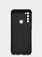 Черный чехол силиконовый Xiaomi Redmi Note 8T с защитой камер, закрытым низом и бархатом внутри