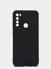 Черный чехол силиконовый Xiaomi Redmi Note 8T с защитой камер, закрытым низом и бархатом внутри