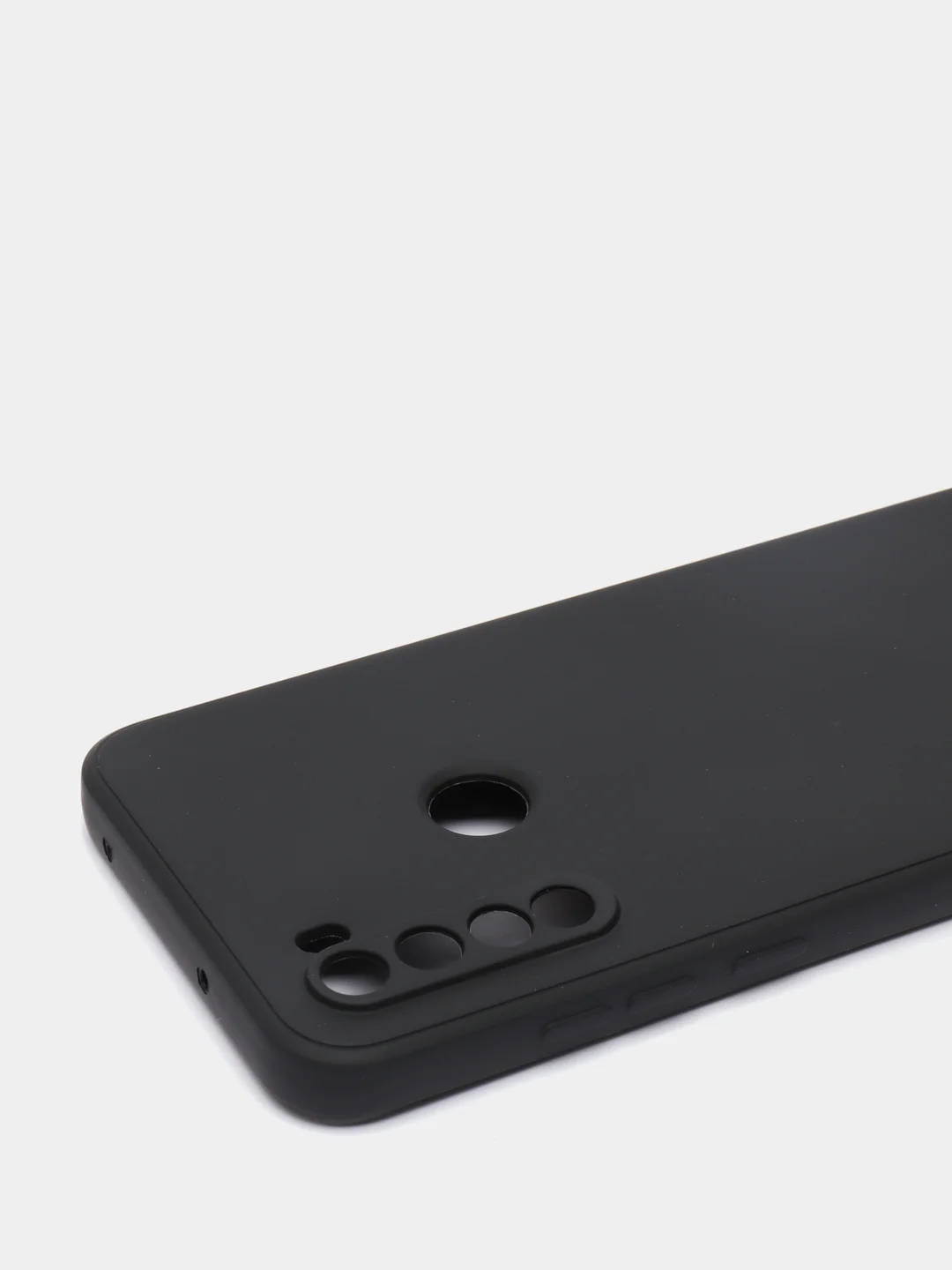Черный чехол силиконовый Xiaomi Redmi Note 8T с защитой камер, закрытым низом и бархатом внутри