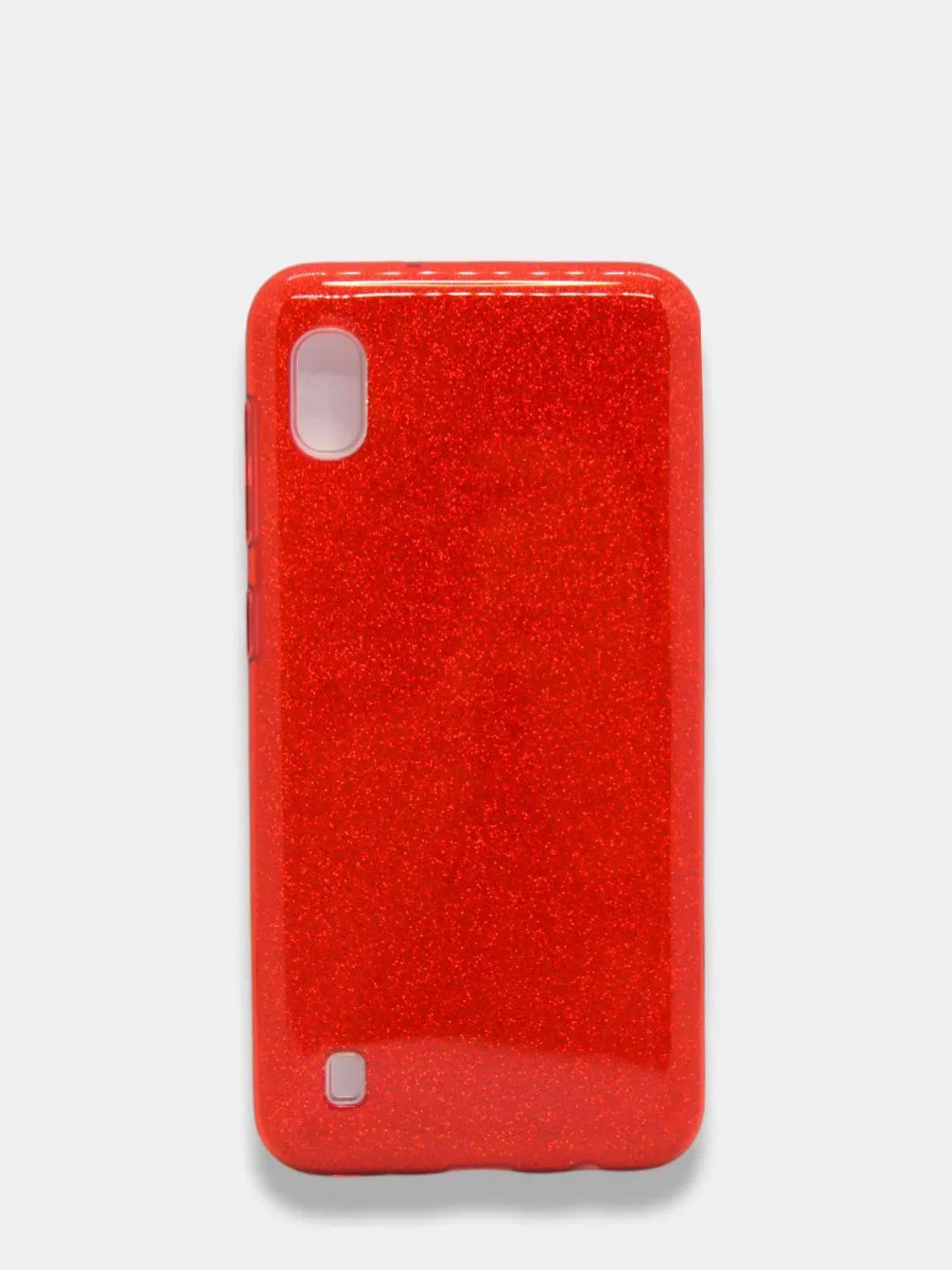 Красный чехол блестящий Samsung Galaxy A01, A10, M10, A10S, A11, M11 накладка c блёстками
