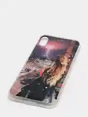 Индиго чехол iPhone XR силиконовый, с рисунком и блестками
