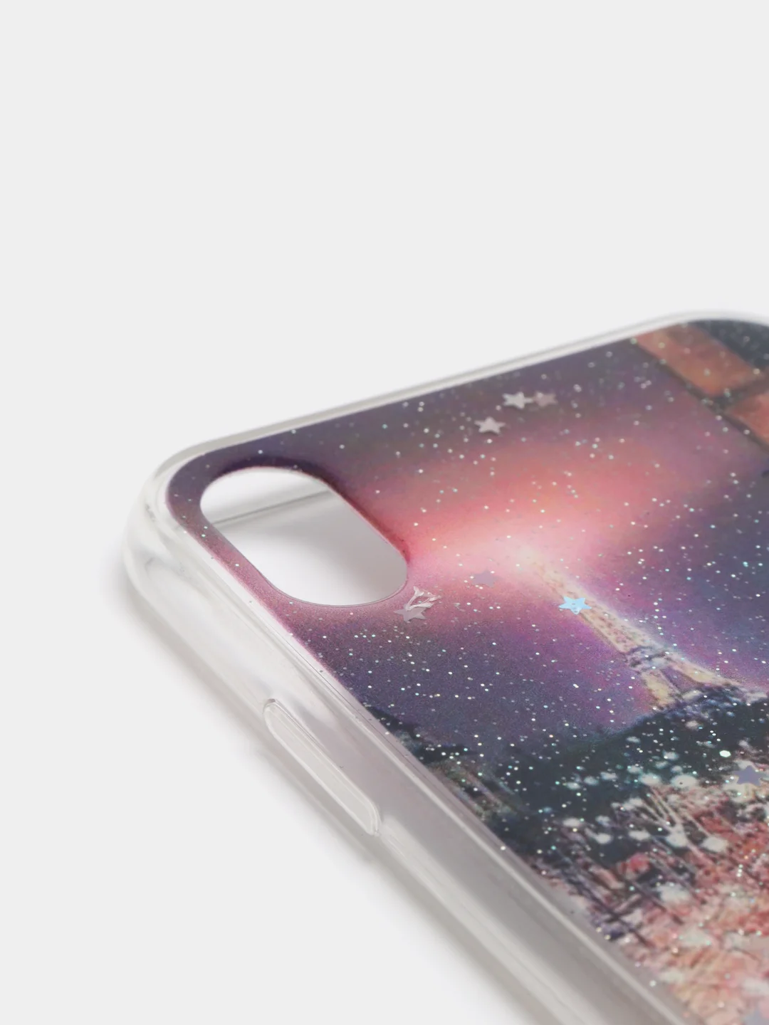 Индиго чехол iPhone XR силиконовый, с рисунком и блестками