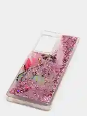 Вишнёвый чехол Samsung Galaxy S21 Ultra, Галакси С21 силиконовый переливающийся, жидкий с блестками