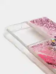 Вишнёвый чехол Samsung Galaxy S21 Ultra, Галакси С21 силиконовый переливающийся, жидкий с блестками