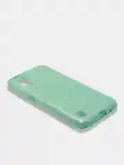 Бирюзовый чехол блестящий Samsung Galaxy A01, A10, M10, A10S, A11, M11 накладка c блёстками