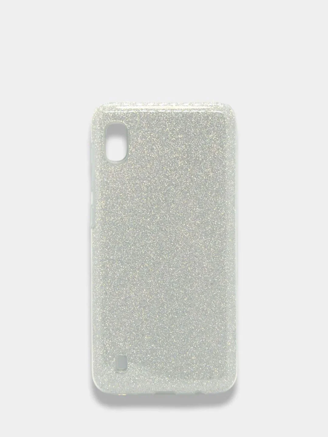 Серебряный чехол блестящий Samsung Galaxy A01, A10, M10, A10S, A11, M11 накладка c блёстками