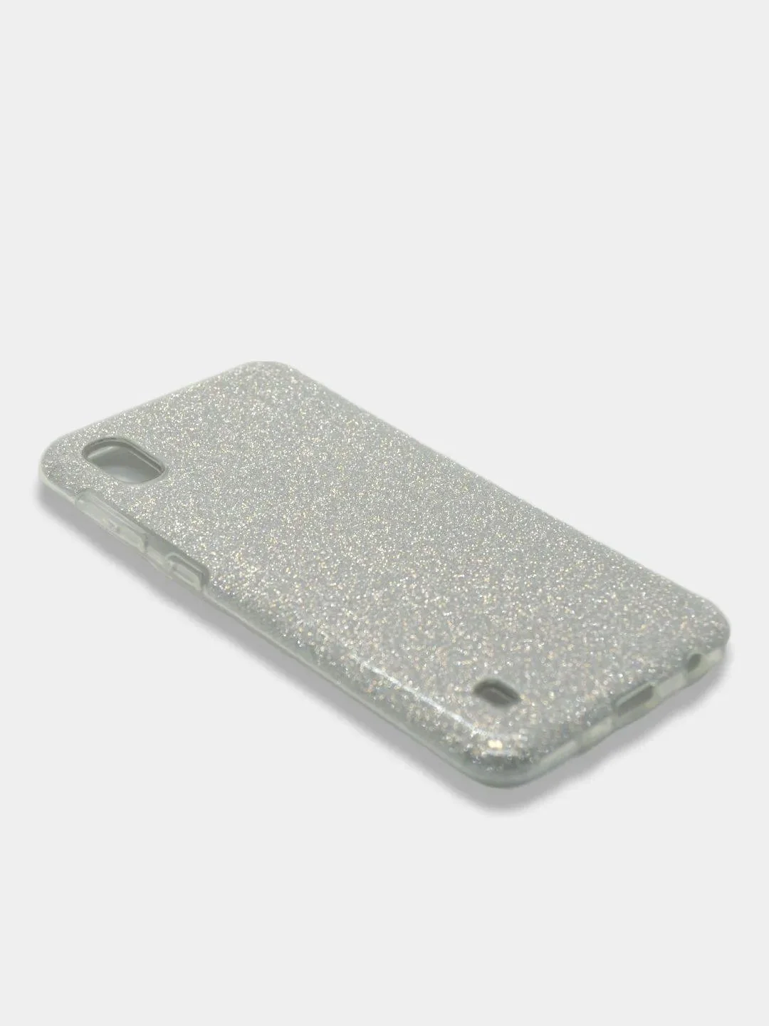 Серебряный чехол блестящий Samsung Galaxy A01, A10, M10, A10S, A11, M11 накладка c блёстками