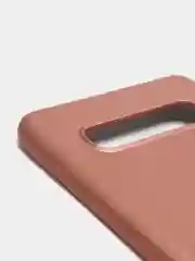 Розовый чехол Samsung Galaxy S10 Plus, Галакси С10 Плюс силиконовый матовый, с эффектом "металлик"