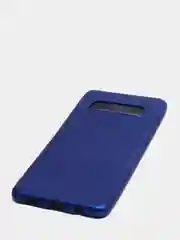 Синий чехол Samsung Galaxy S10 Plus, Галакси С10 Плюс силиконовый матовый, с эффектом "металлик"