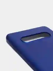 Синий чехол Samsung Galaxy S10 Plus, Галакси С10 Плюс силиконовый матовый, с эффектом "металлик"