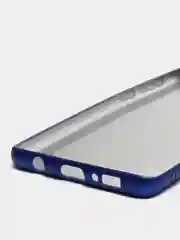 Синий чехол Samsung Galaxy S10 Plus, Галакси С10 Плюс силиконовый матовый, с эффектом "металлик"