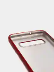 Красный чехол Samsung Galaxy S10 Plus, Галакси С10 Плюс силиконовый матовый, с эффектом "металлик"