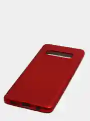 Красный чехол Samsung Galaxy S10 Plus, Галакси С10 Плюс силиконовый матовый, с эффектом "металлик"