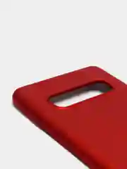 Красный чехол Samsung Galaxy S10 Plus, Галакси С10 Плюс силиконовый матовый, с эффектом "металлик"